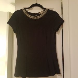 Black peplum top